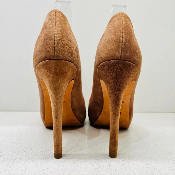 DV Dolce Vita Rosetta Pump Heels Shoes Taupe Tan Genuine Leather Suede Sz 8.5 - Picture 6 of 16